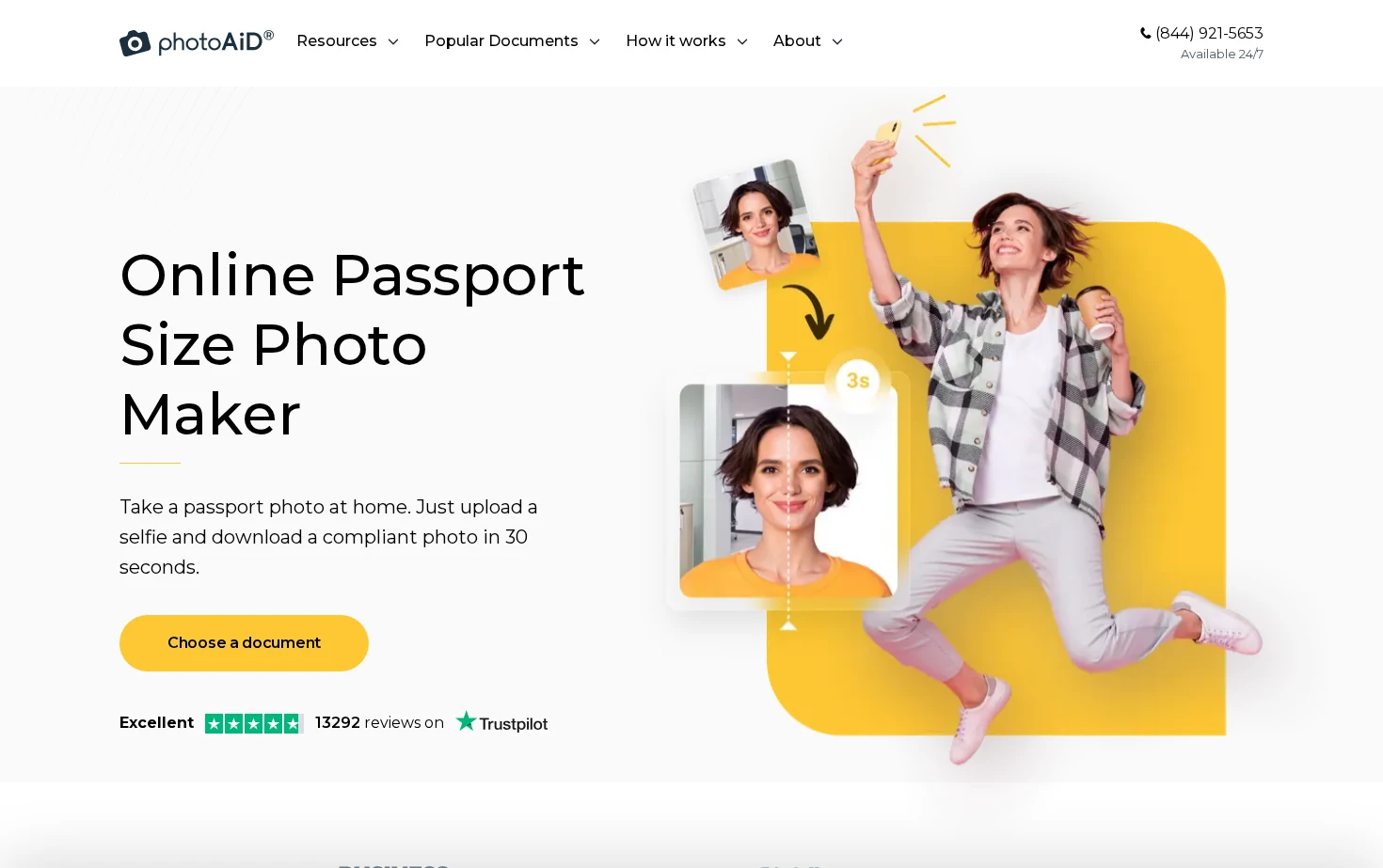 PhotoAiD US Passport Size Photo Maker 页面快照